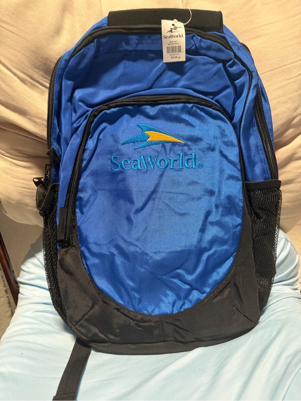 Blue and Black Men's Backpack Sea World